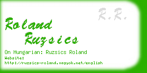 roland ruzsics business card
